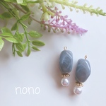 グレーパールピアス(イヤリング)サージカルステンレス nonoacs