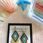 ☆デリカビーズ２連<blue×brown>☆ノンホールピアス