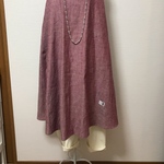 ボルドー＊ロング ＊袖無しワンピース