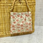  送料込み*ティッシュケース付きのバネポーチ【ローズマリー＊アンバーローズ】リバティ＊ラミネート 