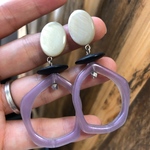 purple hoop  pierce / earring