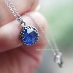 再販/lapis lazuli crystal❇クラウンエッジClassicalネックレス/JBBアンティークシルバー