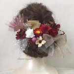 【抹茶様 専用出品】wasou red tulle gold ribbon ヘッドドレス