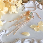 ＊再販＊【14kgf】シトリン×ウェーブ＊ピアス