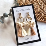 ダブルタッセル×コットンパール♢ earring or pierce