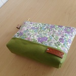 sakura-takさま専用　リバティ エミリー　パープル＆帆布の２０ｃｍポーチ