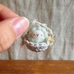 ＊かごバッグのひつじちゃん＊ミントグリーン《羊毛フェルト》