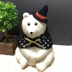 【再販】しろくま貯金箱 ハロウィン帽とマント