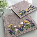 🌿ハーブガーデン・手刺繍コースター２点セット（no.2）