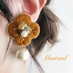 刺繍お花ピアス《Terracotta》/イヤリング