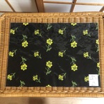 刺繍布カットクロス＜おぼろ月夜＞黒　A3サイズ