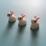 うさぎのカボション（3個）*ミニチュア