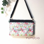 tissueサコッシュ(BOXティッシュペーパー入れ付き♡Earl Gray flower)