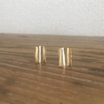 真鍮ピアス「half bamboo」