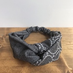 暖かウール × サークル刺繍 ヘアバンド (BK)