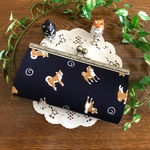 長財布☆うずまき&柴犬さん☆濃紺色