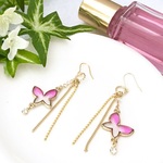 胡蝶の舞(ピンク)※ピアス・イヤリング交換可/レジン・カラーセラピー