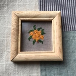 キンモクセイの刺繍ミニ額