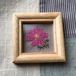 コスモスの刺繍ミニ額