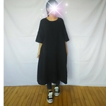 *L～LL*黒*ダブルガーゼの柔らかワンピース*