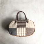 【Sale‼ 11/4まで】そらまめバッグ(various patch - beige x brown -)