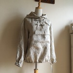 イタリア製ヘリンボーンリネンで作ったアノラックパーカ