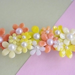 【ハデかわいい】　オレンジ黄色のお花のバレッタ　【送料無料！】