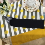 【再14】上品なストライプ❤️25×30⭐️25×35⭐️30×35裏地付ランチョンマット ( ネイビーまたはマスタードいずれか1点セレクト) 