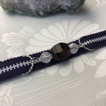 炭 酸 水。様専用　真田紐＆リング帯留め サードオニキス+水晶　天然石　1点物