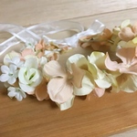 ベビーサイズ 花かんむり☆サーモンピンク アイボリー