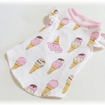 【期間限定sale30%OFF】受注制作　犬服　肩フリルインナータンクトップ　Kuma Kuma ICE　ピンク　3S、SS、S、M