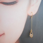 再2）K16煌めくジルコニア雫のイヤリング/ピアス✨高品質ジルコニア使用✨秋のお洒落に