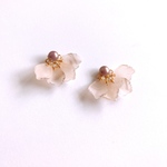 half flower【カフェオレ】＊イヤリング／ピアス