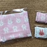 ウサギさん☆お人形とお揃い(^^♪幼児用マスクとお人形マスク２枚