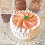 桃のショートケーキの小物入れ《ホール》