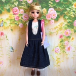 22cmドール服 サロペットワンピース3点セット