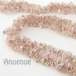 ループフリンジ ツイードリボン（Pink x Beige ）幅20mm×50cm