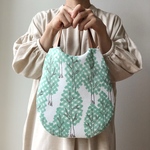 oval bag *⚮* ミナペルホネンの手ぬぐい north forest グリーン色 使用*⚮*