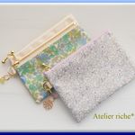 Ｋさまご予約品　LIBERTY　Emily　23B　ビニコのクリアminiカードポーチ　・　Eloise　J10E　ラベンダー系　スケルトンポーチ