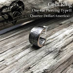 片耳コインリングピアス(タイプ2) Quarter