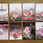 ピンクｘブラックステッカーシール16pcs