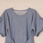 ストライプのストレートワンピース✴︎ブルー