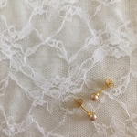 再販2♡アレルギー対応✴︎5mm✴︎小さなシャンパン パールのピアス・イヤリング