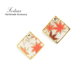 紅葉とクリスタルピアス(251) ピアス/ノンホールピアス/樹脂ピアス