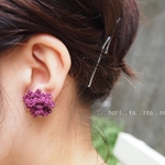 Crochet ＊ Twist Flower ピアス・イヤリング～ボルドー＊