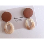 brown wood × marble ring