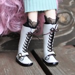 1/6Doll☆編み上げロングブーツホワイト