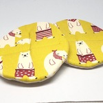 【コケるけど万能になった手のひらミトン♡しろくまさん】多用途OK‼︎　鍋つかみ、ミトン、ポットマット、コースター…🎶
