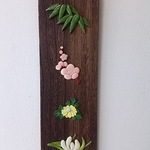 ちりめん細工  四君子  押し絵   壁掛け