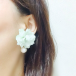 ✩ミント色のフラワーピアス✩